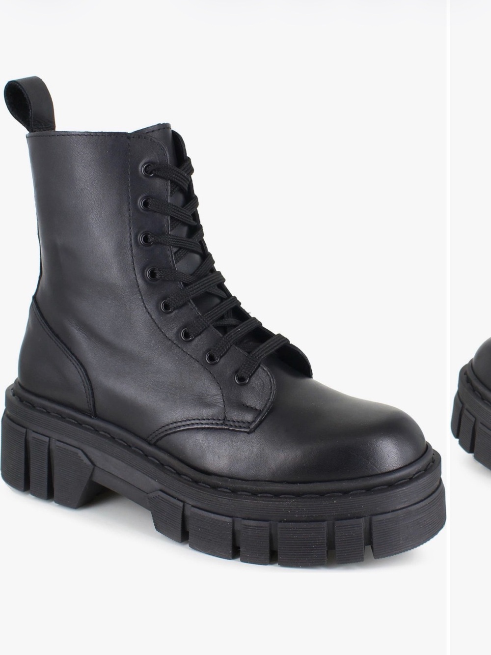 Chunky Black Platform Lace-Up Combat Boots